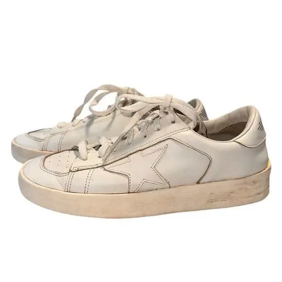 Golden Goose Stardan Women's Total White Leather Sneakers Size 39 / 9